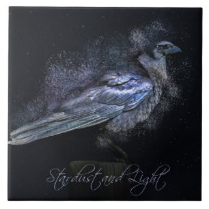 Raven or Crow Stardust Magic Witchcraft Art Tile