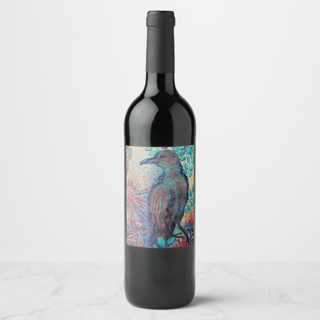 raven painting wine label (Front)