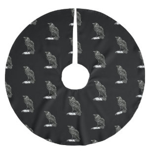 Raven Pattern Brushed Polyester Tree Skirt