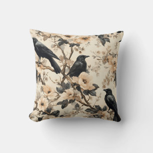 Raven pattern crow pattern cushion