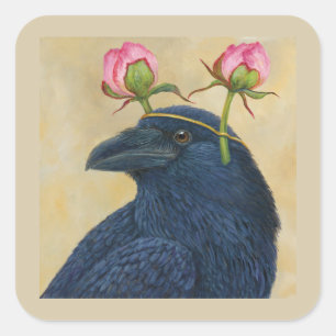Raven/peony Sticker