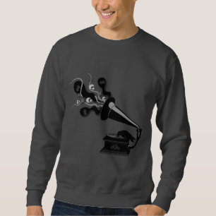 Raven Playing the Victrola Mens Sweatshirt