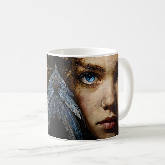 Raven Queen Fantasy Art Coffee Mug (Front Right)