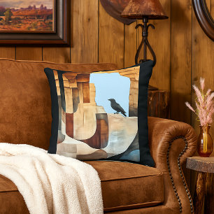 Raven Remembers the Ancestors Southwestern Style Cushion