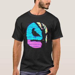 Raven Retro Vaporwave Aesthetic Bird Black Crow T-Shirt