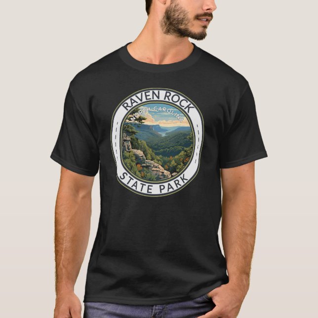 Raven Rock State Park North Carolina Travel Badge T-Shirt (Front)