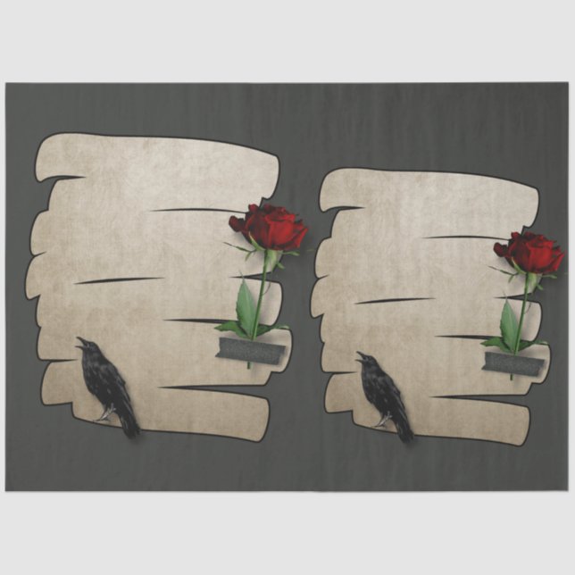 Raven Rose Paper Gothic 20x30 Decoupage  (Front)