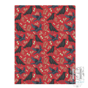 Raven Scrapbook Paper in Red