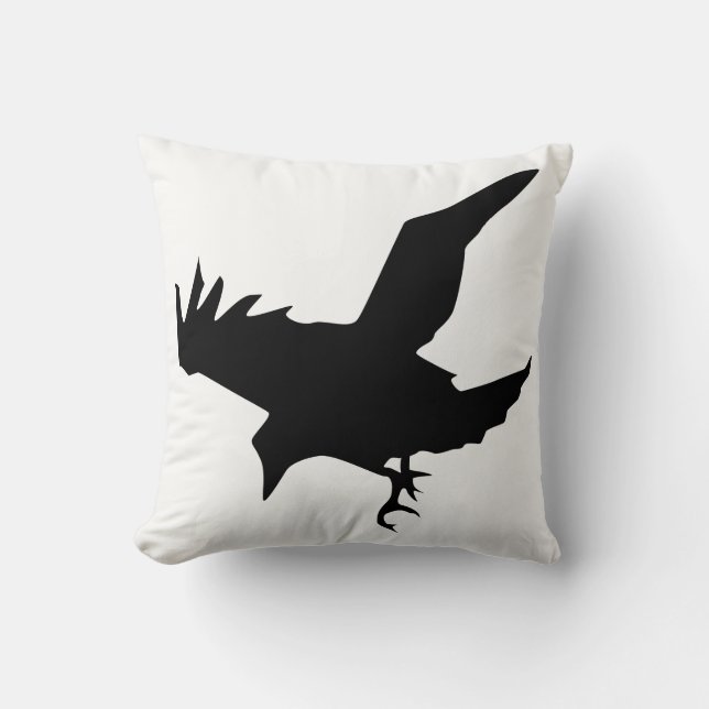 Raven Silhouette Cushion (Front)