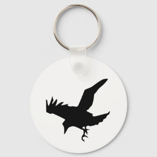 Raven Silhouette Key Ring