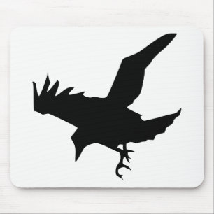 Raven Silhouette Mouse Pad