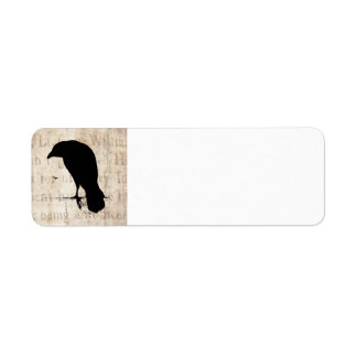 Raven Silhouette - Vintage Retro Ravens & Crows Return Address Label