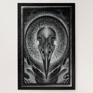 Raven skull jigsaw puzzle
