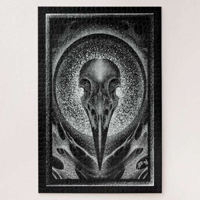 Raven skull jigsaw puzzle (Vertical)