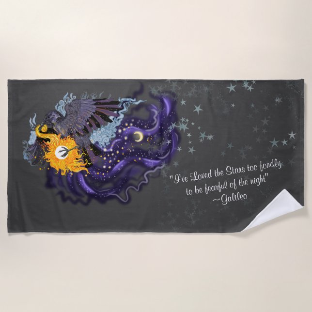 Raven Sky Folklore Beach Towel (Front)