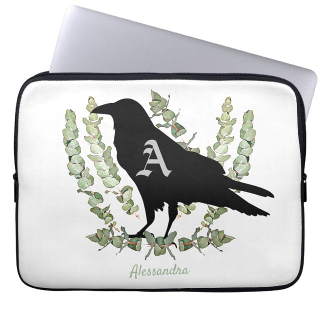 Raven Spirit Animal with Personalized Touch Laptop Sleeve (Front)