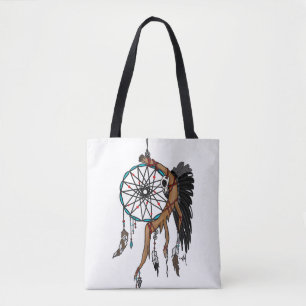 Raven Spirit Dreamcatcher Tote Bag