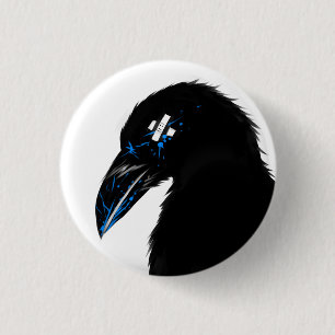 Raven splat! 3 cm round badge