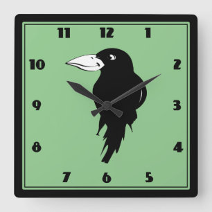 Raven Square Wall Clock