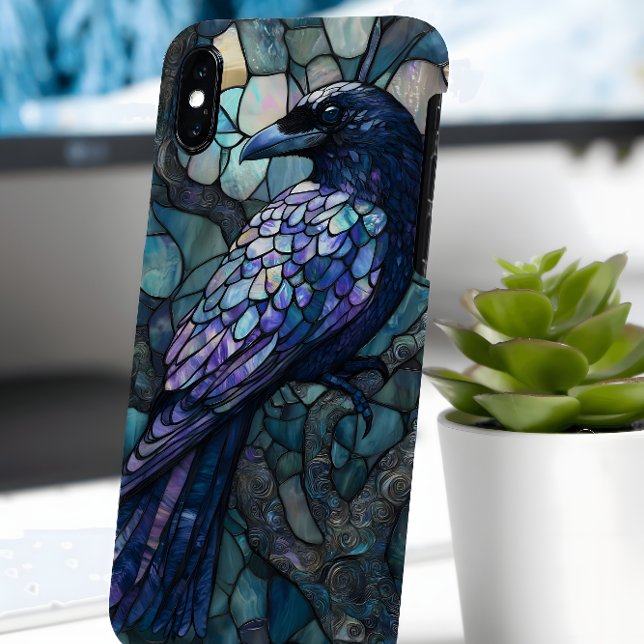 Raven Stained Glass Style (Faux) Case iPhone Cover (Creator Uploaded)