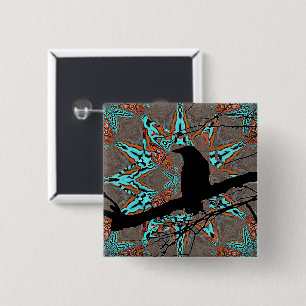 Raven Star of Fractal Complexity 15 Cm Square Badge