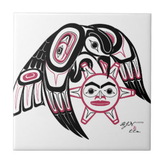Raven Stealing the Sun Ceramic Tile