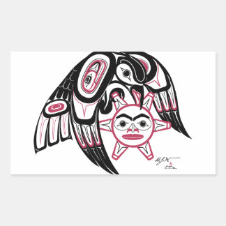 Raven Stealing the Sun Rectangular Sticker