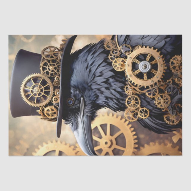 Raven Steampunk Art Tissue Paper (Front)