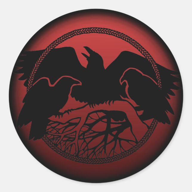 Raven Stickers Native Wildlife Raven Art Stickers (Front)