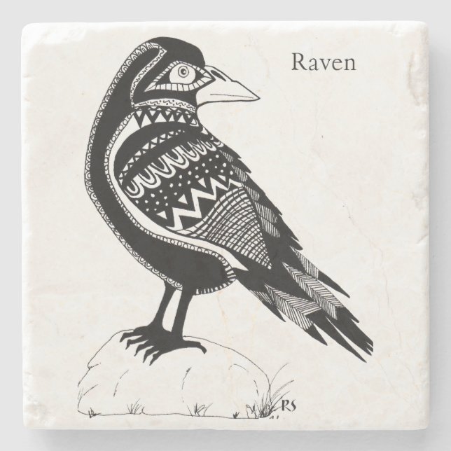 Raven Stone Coaster (Front)
