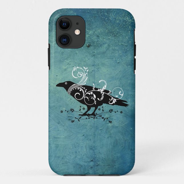 Raven & Swirls Teal Iphone 5 Case (Back)