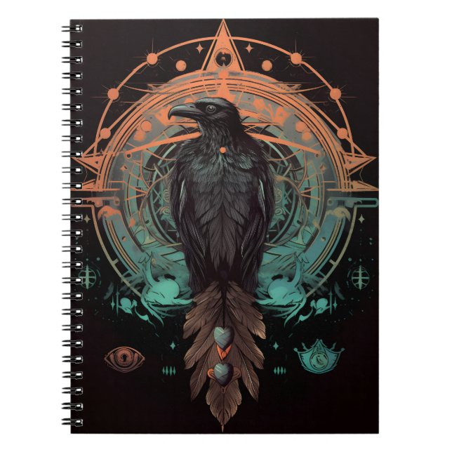 Raven Totem , Spirit Animal Crow Notebook (Front)