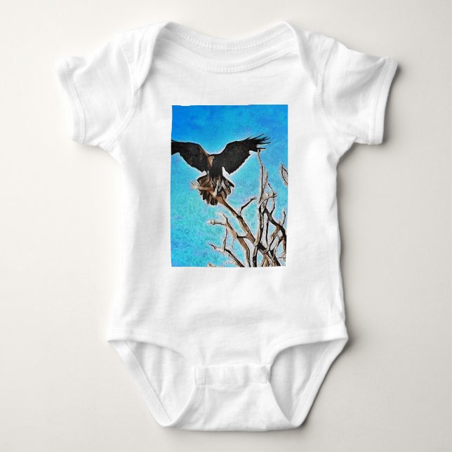 Raven tree baby bodysuit (Front)