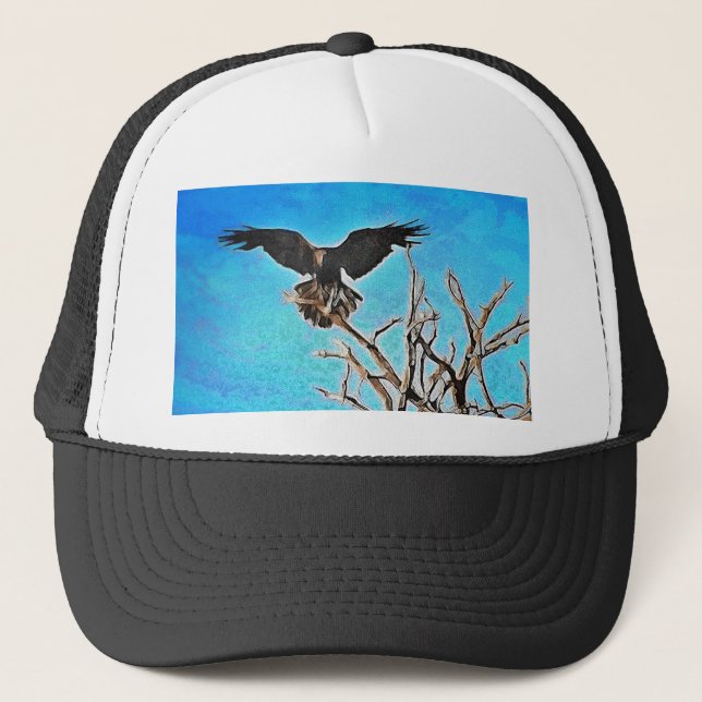 Raven tree trucker hat (Front)
