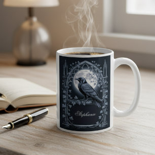 Raven Under Moon Gothic Midnight Coffee Mug