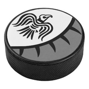 Raven Viking Banner Hockey Puck