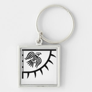 Raven Viking Banner Key Ring