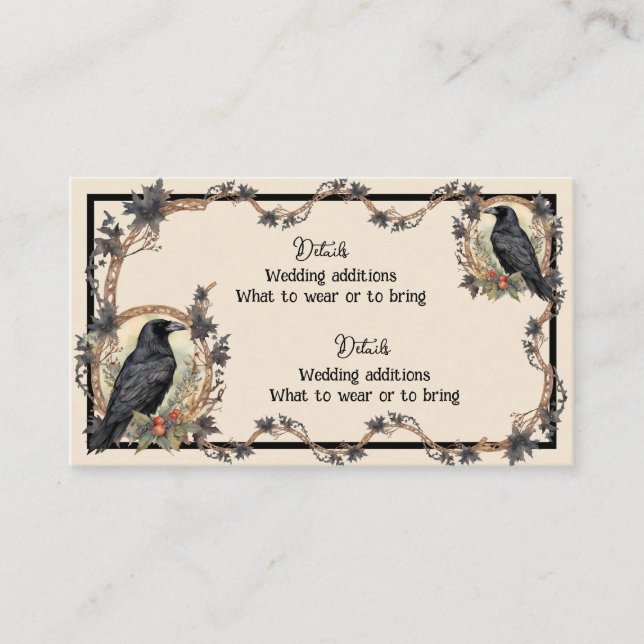 Raven Wedding Enclosure Card (Front)