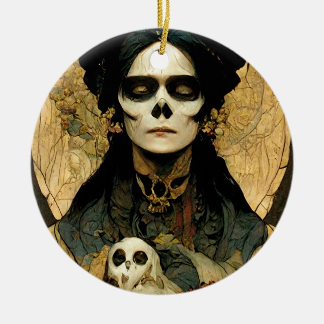 Raven Witch 2 Fantasy Horror Goth Gothic Ceramic Ornament (Front)
