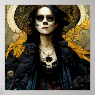 Raven Witch 3 Fantasy Horror Goth Gothic Poster