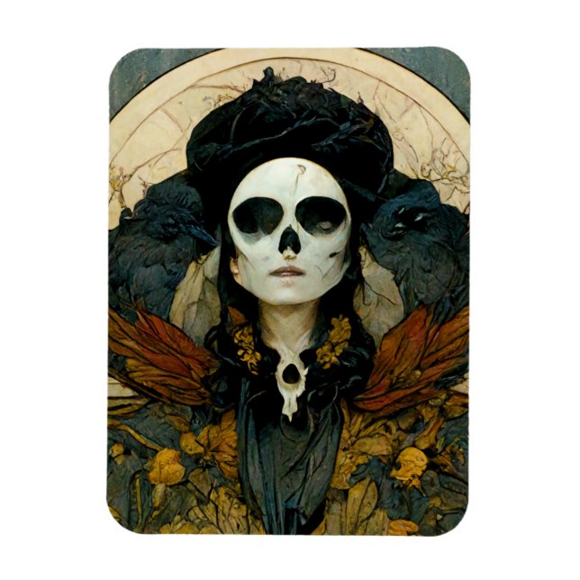 Raven Witch Fantasy Horror Goth Gothic Magnet (Vertical)