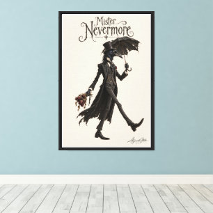 Raven with a Black Umbrella Canvas Print