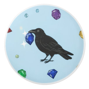 Raven with jewel door pull