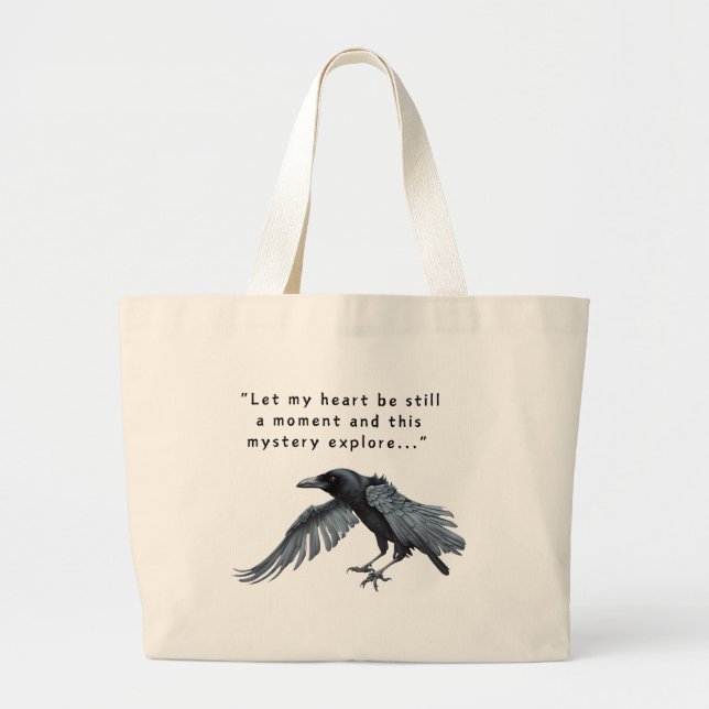 Raven with Poe quote Tote Bag  (Front)