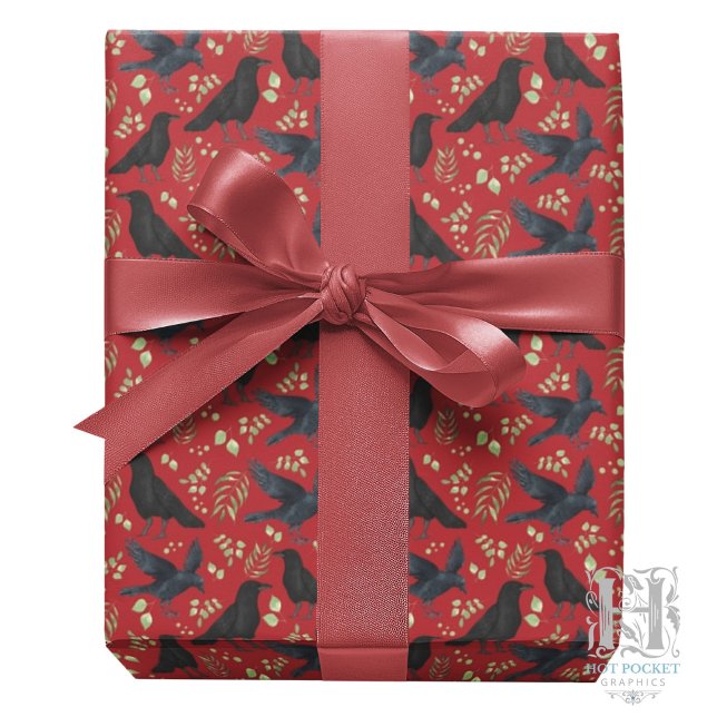 Raven Wrapping Paper in Red (Creator Uploaded)