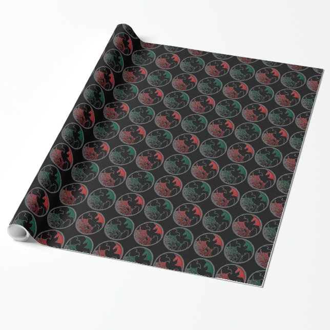 Raven Wrapping Paper Native Raven Christmas Paper (Unrolled)