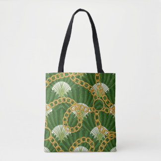 Ravenala madagascariensis and gold chains. Vintage Tote Bag