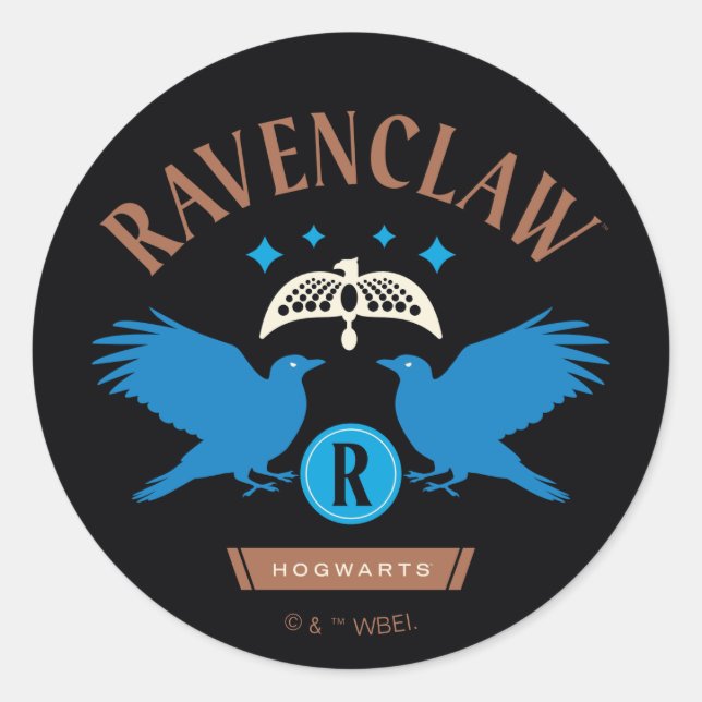 RAVENCLAW™ House Double Eagle Diadem Graphic Classic Round Sticker (Front)