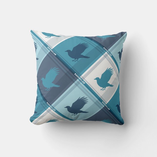 RAVENCLAW™ Tartan Plaid Pattern Cushion (Front)