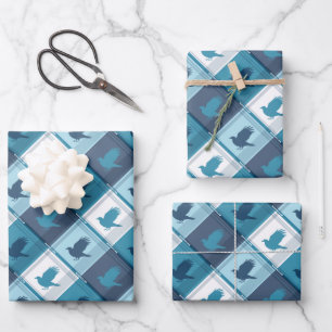 RAVENCLAW™ Tartan Plaid Pattern Wrapping Paper Sheet